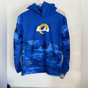 NWT NFL Los Angeles Rams Youth Blue Hoodie Sweatshirt Size XL 18/20